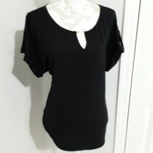 Calvin Klein lovely dark black gold accent short sleeve top size XL
